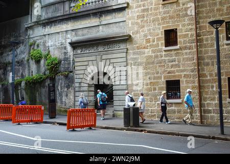 Argyle Treppen ist eine historische Treppe in The Rocks, Sydney, Australien. Sie wurde 1911-12 als Teil der Verbesserungen in errichtet Stockfoto