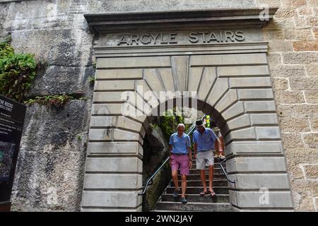 Argyle Treppen ist eine historische Treppe in The Rocks, Sydney, Australien. Sie wurde 1911-12 als Teil der Verbesserungen in errichtet Stockfoto