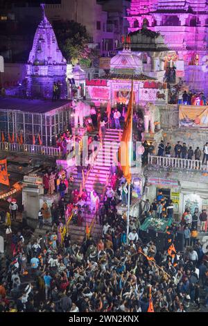 Tempelfestival Jagdish Tempel Udaipur Rajasthan Indien Stockfoto
