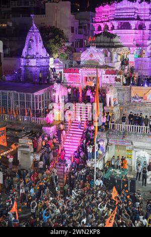 Tempelfestival Jagdish Tempel Udaipur Rajasthan Indien Stockfoto