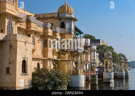 Lal Ghat Lake Pichola Udaipur Rajasthan Indien Stockfoto