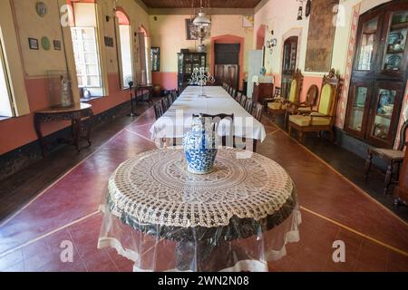 Casa Araujo Alvares portugiesisches Herrenhaus-Museum. Speisesaal. Loutolim Salcete Goa Indien Stockfoto