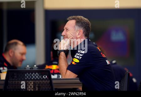 Christian Horner, Direktor des Red Bull Racing Teams auf dem Bahrain International Circuit in Sakhir. Bilddatum: Donnerstag, 29. Februar 2024. Stockfoto