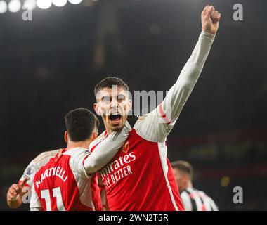 24. Februar 2024 - Arsenal gegen Newcastle United - Premier League - Emirates Stadium. Kai Havertz feiert sein Ziel. Bild : Mark Pain / Alamy Stockfoto