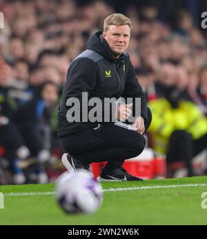 24. Februar 2024 - Arsenal gegen Newcastle United- Premier League - Emirates Stadium Newcastle Manager Eddie Howe.. Bild : Mark Pain / Alamy Live News Stockfoto