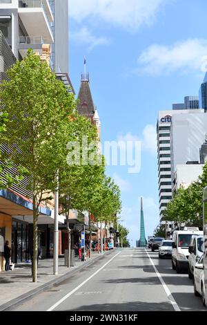 Barrack Street im Zentrum von Perth, WA Stockfoto