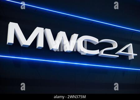 Barcelona, Hospitalet de Llobregat, Spanien, 26. Februar, 2024. Moble World Congress, MWC 2024. Kredit: Joan Gosa/Alamy Stockfoto