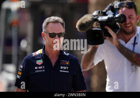 Aktenfoto vom 29.02.2024 von Red Bull Racing Teamchef Christian Horner, der sagte, Red Bull sei „noch nie stärker“ gewesen, nachdem er grünes Licht erhielt, als Teamchef zu bleiben. Ausgabedatum: Donnerstag, 29. Februar 2024. Stockfoto