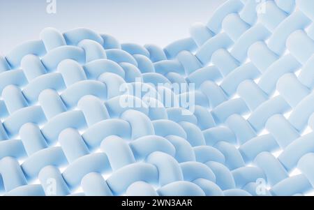 Wellengewebe mit mikroskopischen Details, 3D-Rendering. 3D-Abbildung. Stockfoto