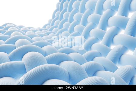 Wellengewebe mit mikroskopischen Details, 3D-Rendering. 3D-Abbildung. Stockfoto