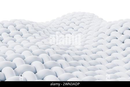 Wellengewebe mit mikroskopischen Details, 3D-Rendering. 3D-Abbildung. Stockfoto