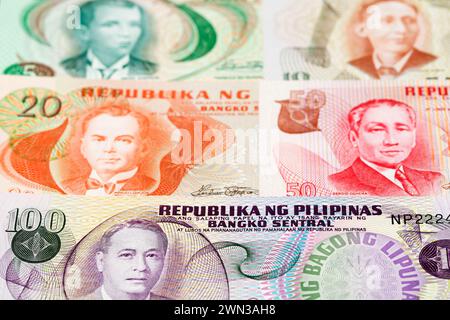 Altes philippinisches Geld - Peso ein geschäftlicher Hintergrund Stockfoto