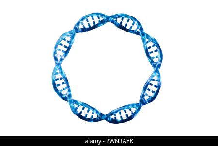 Blaue DNA mit Ringkreisform, 3D-Rendering. 3D-Abbildung. Stockfoto