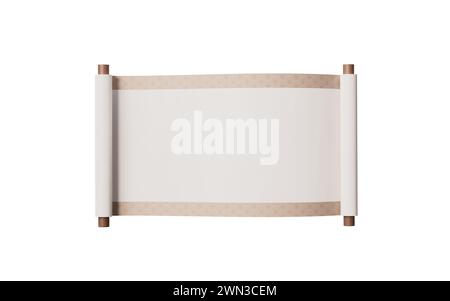 Leeres chinesisches altes Rollenbanner, 3D-Rendering. 3D-Abbildung. Stockfoto