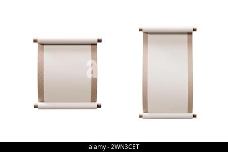Leeres chinesisches altes Rollenbanner, 3D-Rendering. 3D-Abbildung. Stockfoto