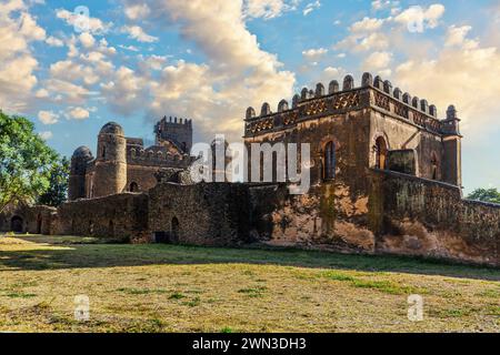 Fasilides Castle in der königlichen Einfriedung in Gondar, Äthiopien Fasilides Castle, gegründet von Kaiser Fasilides in Gondar, einst die alte kaiserliche Hauptstadt an Stockfoto