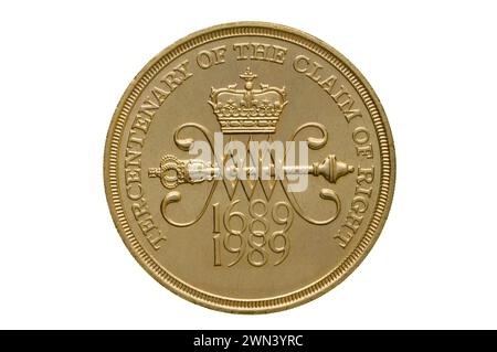 Anspruch auf die rechte 2-Pfund-Münze Stockfoto