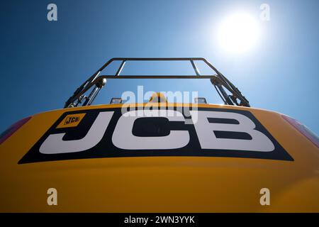 06/18 JCB Demonstrationen und Stand auf Hillhead 2018 in der Nähe von Buxton, Derbyshire. Stockfoto