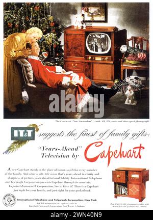 1950 IT&T Capehart TV-Werbespot Stockfoto