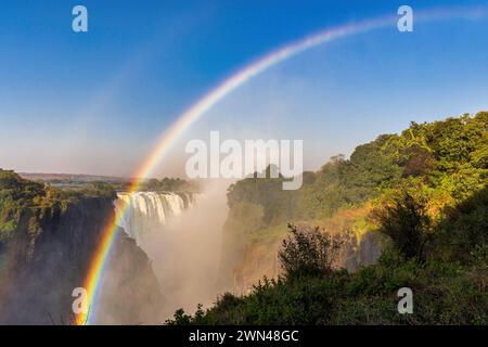 Die berühmten Victoria Falls am Sambesi River mit Hochwasser die berühmten Victoria Falls am Sambesi River Victoria Falls Zimbabwe *** die berühmten Stockfoto