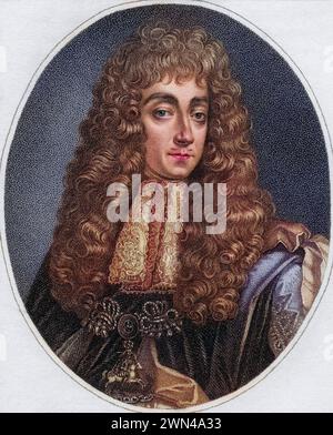 George Villiers 2. Herzog von Buckingham 1628 -1687 englischer Staatsmann / George Villiers 2. Duke of Buckingham 1628 -1687 englischer Staatsmann Engrav Stockfoto