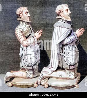 Henry Stuart Lord Darnley links 1545 bis 1567 zweiter Ehemann von Maria, Königin der Schotten und Charles Stuart Earl of Lennox rechts 1555 bis 1576 Stockfoto