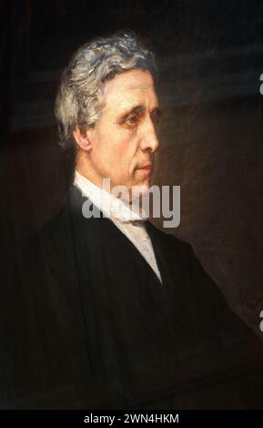 Porträtgemälde von Charles Dodgson, alias Lewis Carroll, im Speisesaal des Christ Church College, Oxford University, England. Stockfoto