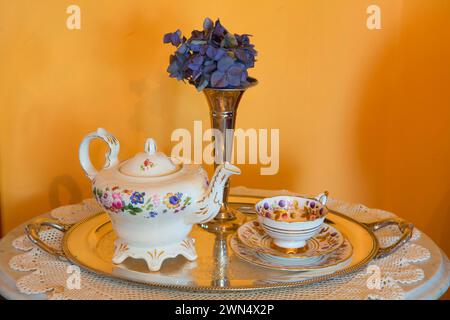 Teekanne in Deepwood Haus, Bushs Weide Park, Salem, Oregon Stockfoto