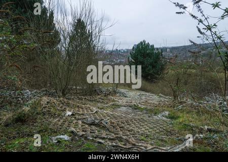 Die verlassenen Hänge des ehemaligen Sheffield Ski Village in Park Springs in South Yorkshire Stockfoto