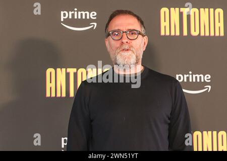 Italien. Februar 2024. Valerio Mastandrea während des Fotorufs der TV-Serie Antonia, 29. Februar 2024 im Cinema Barberini, Rom, Italien Credit: Live Media Publishing Group/Alamy Live News Stockfoto