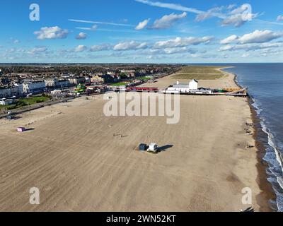 Toller Yarmouth Beach Norfolk UK Drohne, Luftfahrt Stockfoto