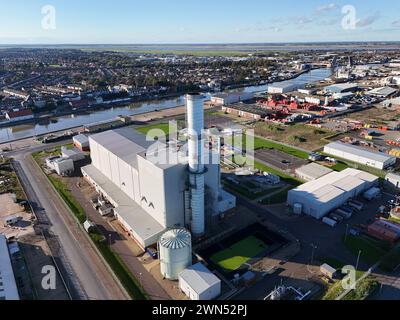 Große Yarmouth Norfolk UK Kraftwerksdrohne, Luft Stockfoto