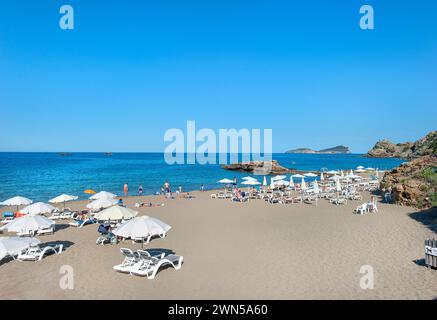 Strand in es Figueral, Ibiza, Balearen, Spanien Stockfoto