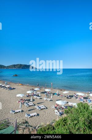 Strand in es Figueral, Ibiza, Balearen, Spanien Stockfoto