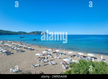 Strand in es Figueral, Ibiza, Balearen, Spanien Stockfoto