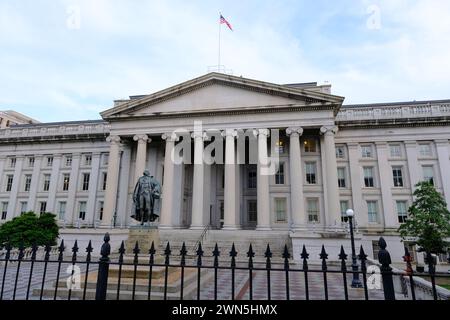 Die Außenansicht des Finanzministeriums in Washington D.C.USA Stockfoto