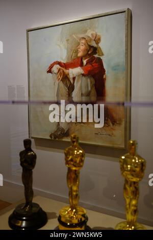 Porträt von Katharine Hepburn von Everett Raymond Kinstler mit ihrer Oscars-Ausstellung in der National Portrait Galley in Washington DC Stockfoto