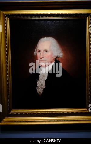 Das Porträt von George Washington, gemalt 1795 vom amerikanischen Maler Rembrandt Peale, zeigt in der National Portrait Gallery.Washington DC.USA Stockfoto