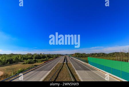 Bernsteinautobahn in Polen, Schnellstraße, mautpflichtige Autobahn in Polen Europa Stockfoto