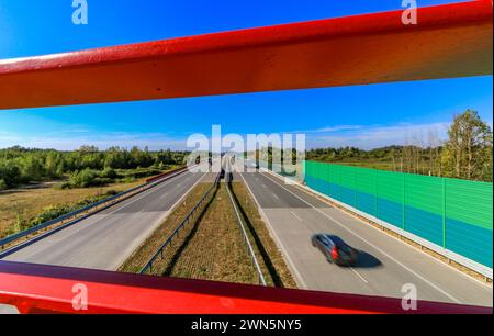 Bernsteinautobahn in Polen, Schnellstraße, mautpflichtige Autobahn in Polen Europa Stockfoto