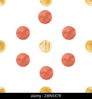 Farbiges Aquarellmuster auf weißem Hintergrund. Konfetti rot und gelb Stockfoto