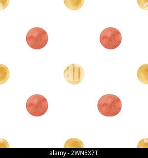 Farbiges Aquarellmuster auf weißem Hintergrund. Konfetti rot und gelb Stockfoto