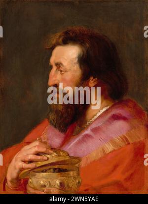 Rubens Pieter Paul - Anführer eines der drei Könige; Melchior, der assyrische König (1618c.) Stockfoto