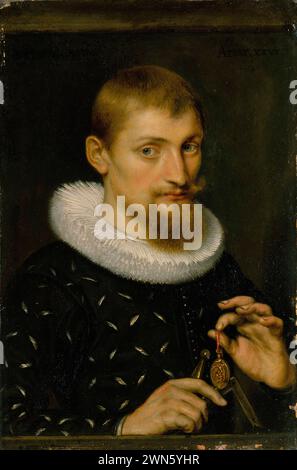 Rubens Pieter Paul - Portrait of a man, possible an Architect or Geograph (1597) Stockfoto