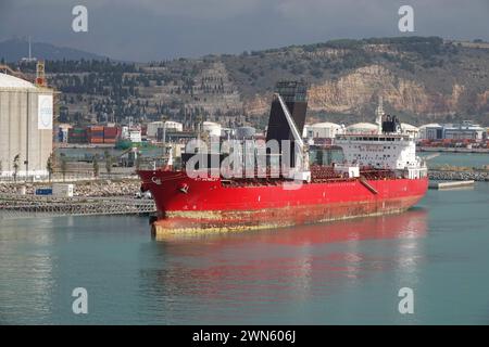 Das Schiff STI WEMBLEY (IMO 9691735, MMSI 538005404), ein Tanker für chemische und ölhaltige Erzeugnisse, der 2014 gebaut wurde Stockfoto