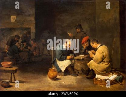 Teniers David il giovane - Kartenspieler (1645c.) Stockfoto