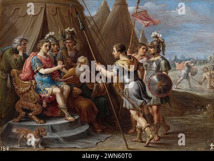 Teniers David il giovane - Godofredo y el Consejo escuchan la demanda de Armida (1628 30) Stockfoto