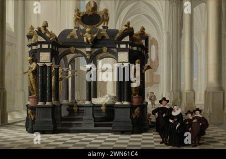 Van Delen Dirck - Eine Familie neben dem Grab von Prinz Wilhelm i. im Nieuwe Kerk, Delft (1645) Stockfoto