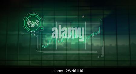 Infografiken zur Dynamik des Preiswachstums im Erdgashandel. Stockfoto