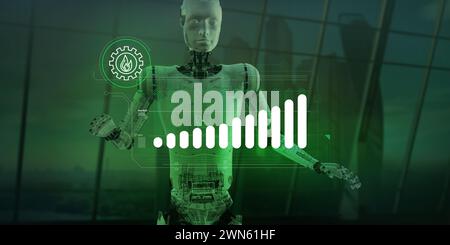 Infografiken zur Dynamik des Produktionswachstums in der Gasindustrie. Stockfoto